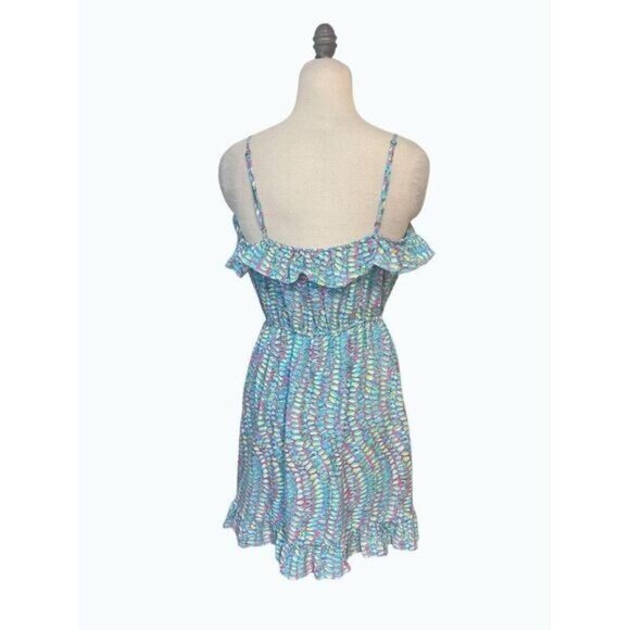 Lilly Pulitzer Kalen Multi Clam Jam Flounce Ruffle Faux Wrap Dress Medium - Picture 5 of 8